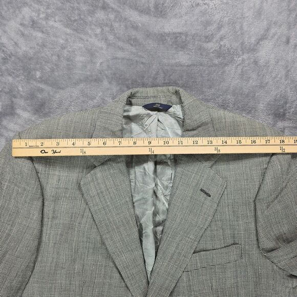 Brooks Brothers 346 Silk Wool Linen Blazer Mens 42 White Black Micro Houndstooth - Picture 6 of 10